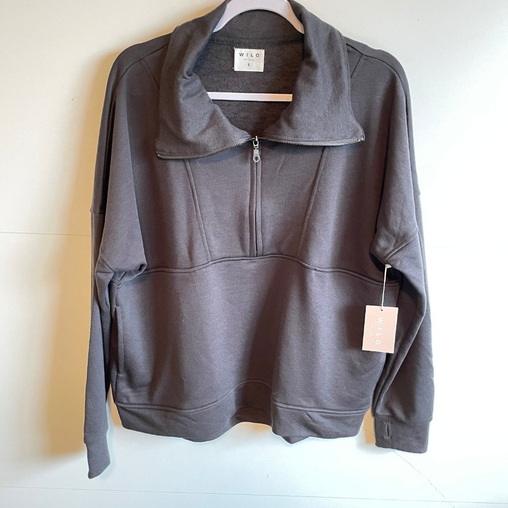 New! WILO the Label Bella 1/2 Zip Top in Vintage Black - Picture 11 of 12